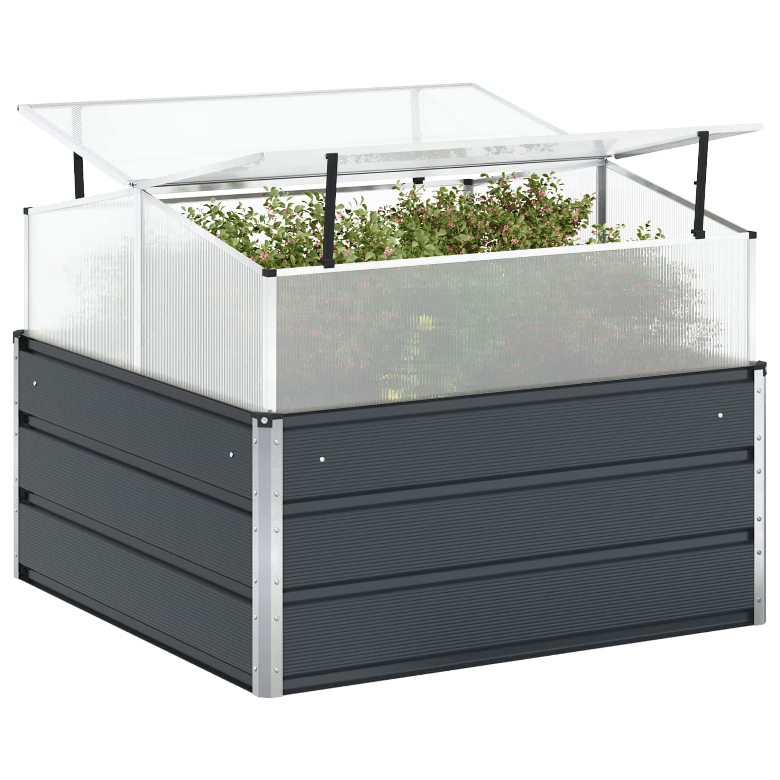 Vidaxl plantenbak antraciet 100 x 100 x 77 cm gegalvaniseerd staal