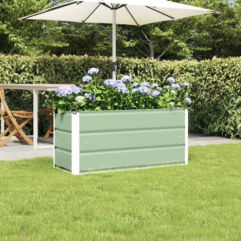 Jardinera vidaxx verde 100 x 40 x 45 cm acero