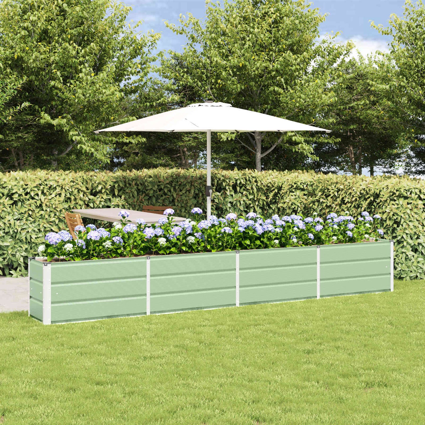 Jardinera vidaxx verde 320 x 40 x 45 cm acero