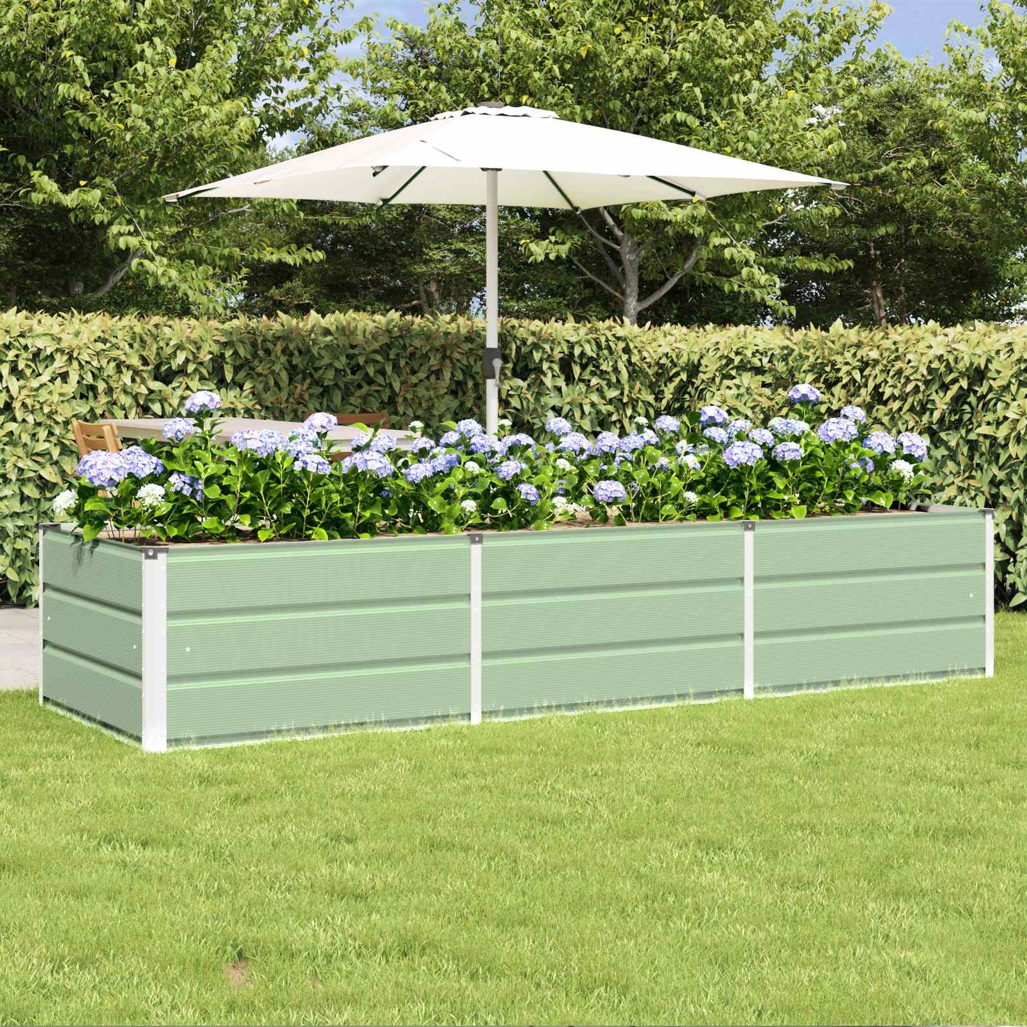 Jardinera vidaxx verde 240 x 80 x 45 cm acero