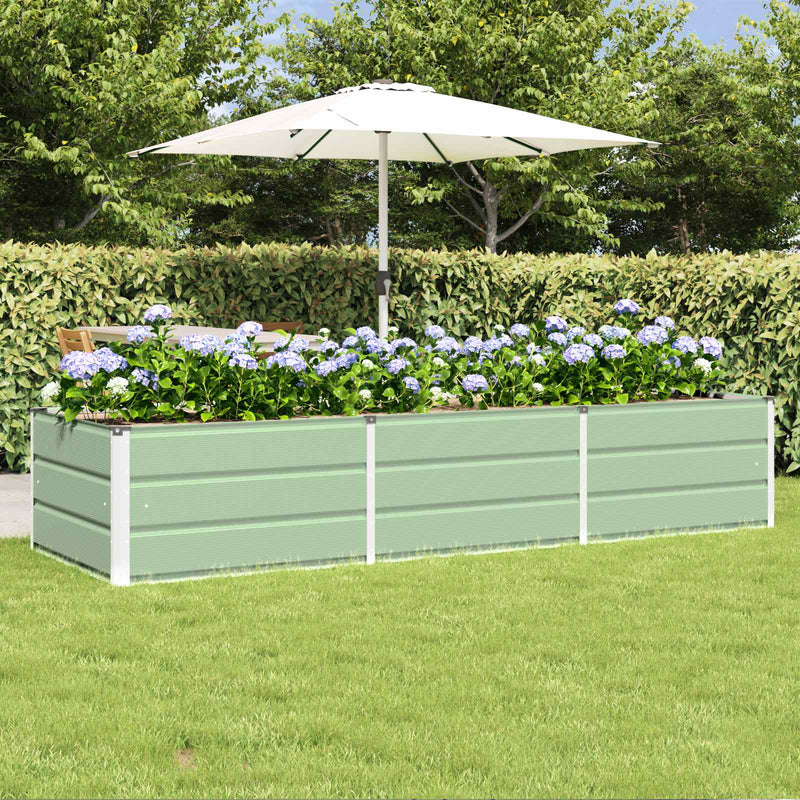 Jardinera vidaxx verde 240 x 80 x 45 cm acero