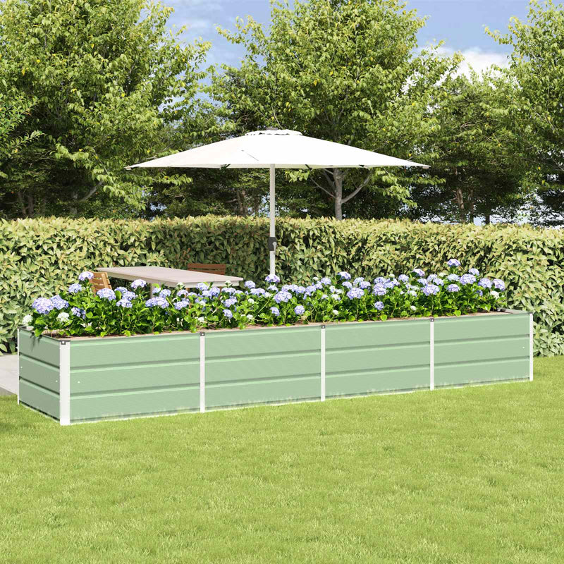 Jardinera vidaxx verde 320 x 80 x 45 cm acero
