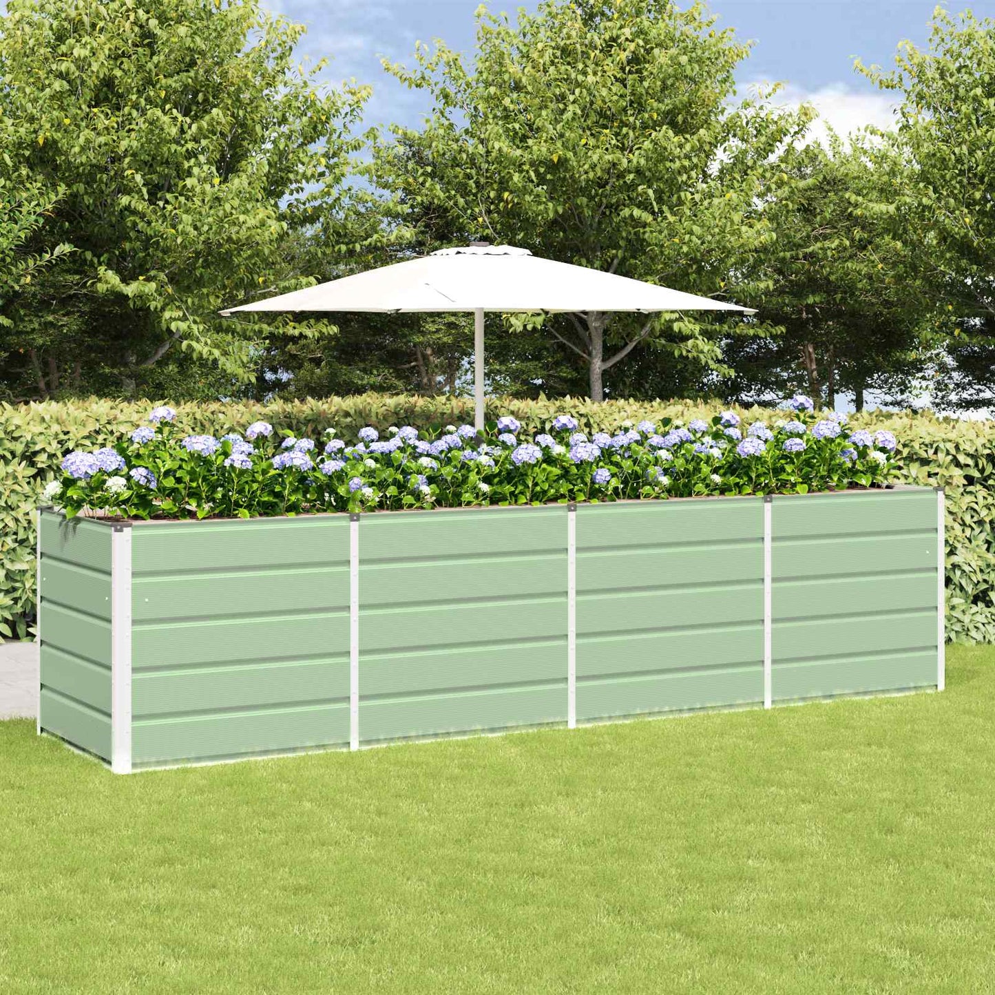 Jardinera vidaxx verde 240 x 80 x 75 cm acero