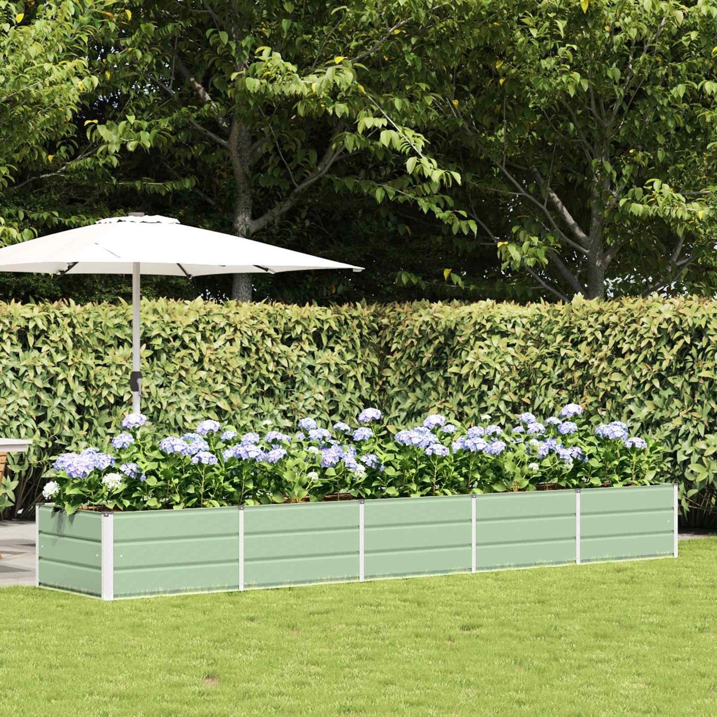 Jardinera vidaxx verde 400 x 80 x 45 cm acero