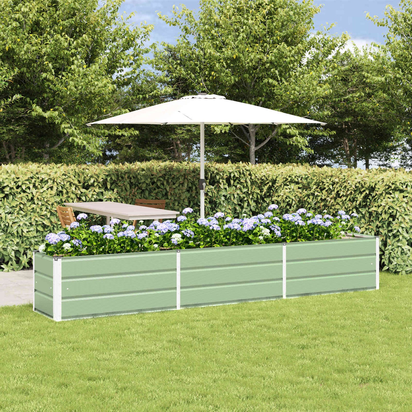 Jardinera vidaxx verde pastel 480 x 50 x 45 cm acero galvanizado