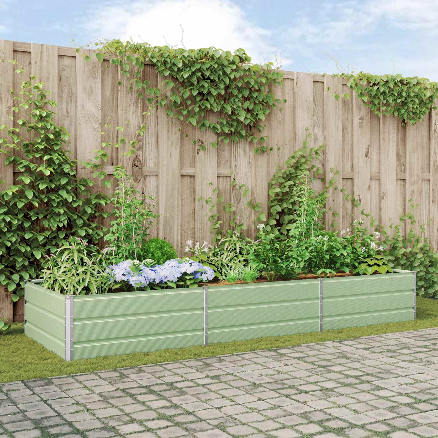 Vidaxx macetero verde pastel 195 x 100 x 45 cm acero galvanizado