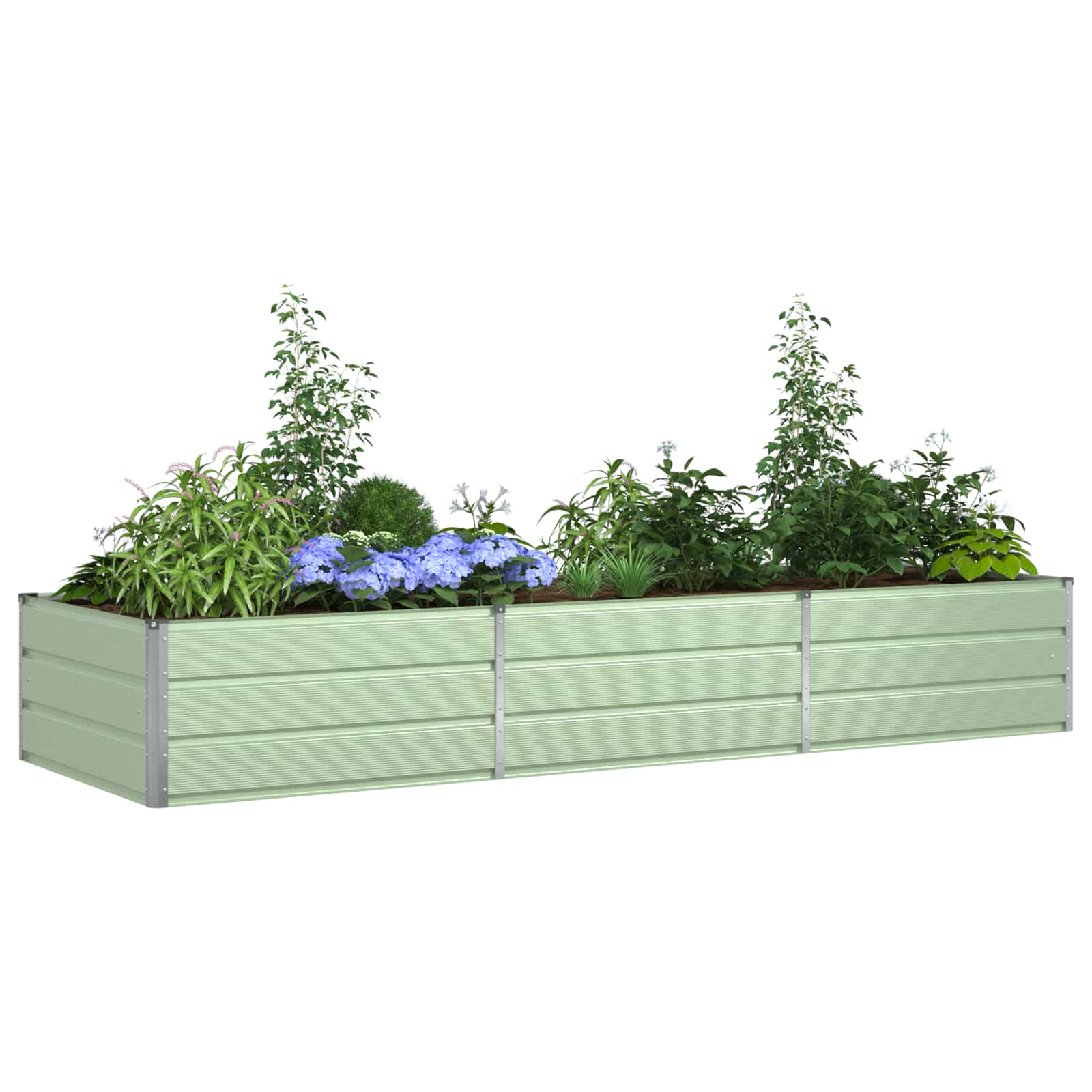 Vidaxx macetero verde pastel 195 x 100 x 45 cm acero galvanizado