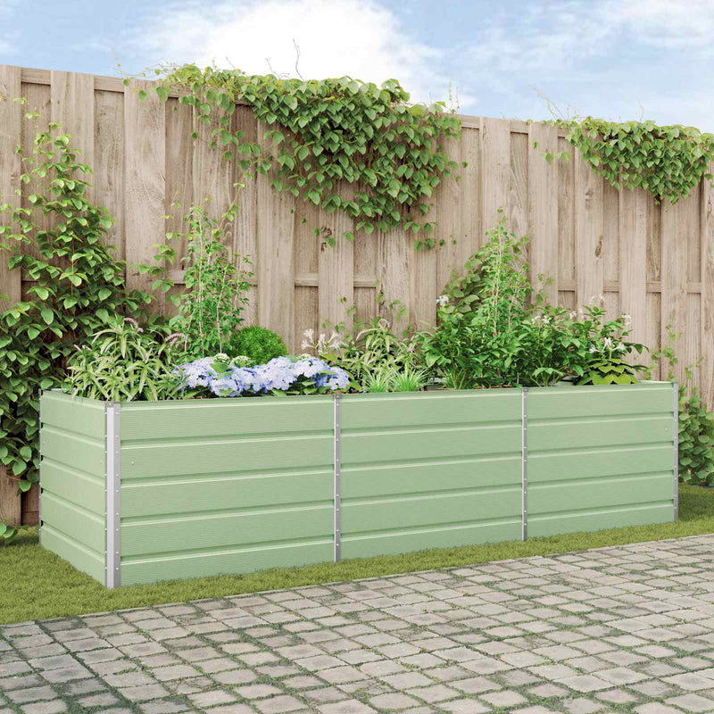Vidaxx macetero verde pastel 195 x 100 x 45 cm acero galvanizado