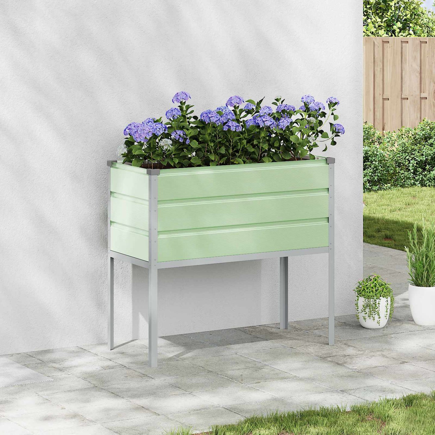 Jardinera vidaxx verde pastel 100 x 45 x 90 cm acero galvanizado