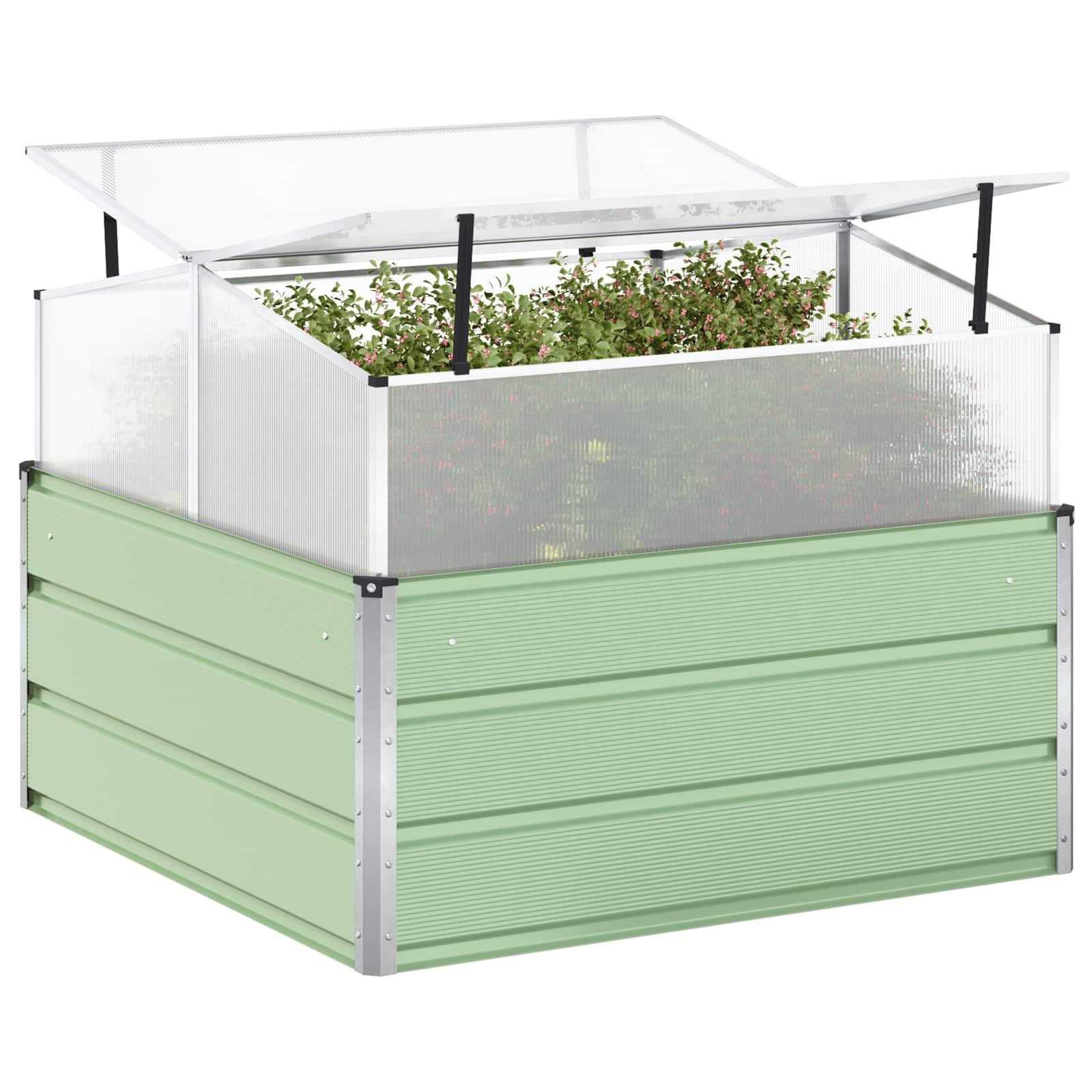 Vidaxx macetero verde pastel 100 x 100 x 77 cm acero galvanizado