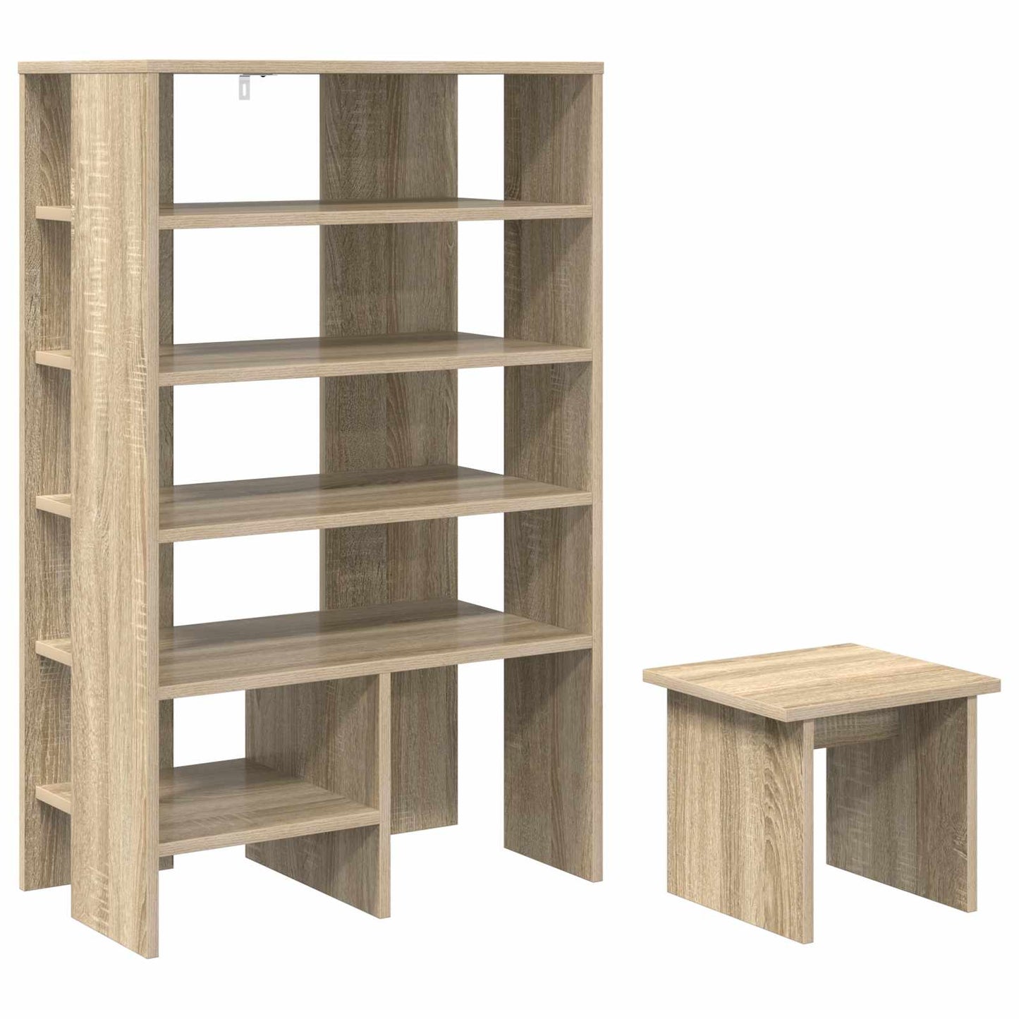 VidaXL zapatero con estante 2 piezas madera acabado roble sonoma