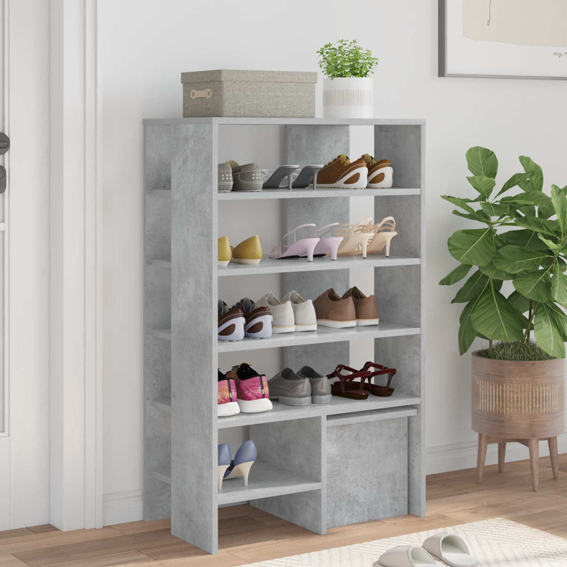 VidaXL zapatero con estante 2 piezas acabado madera gris hormigón