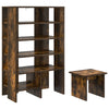Vidaxl schoenenkast met plank 2 pcs gerookt eiken bewerkt hout
