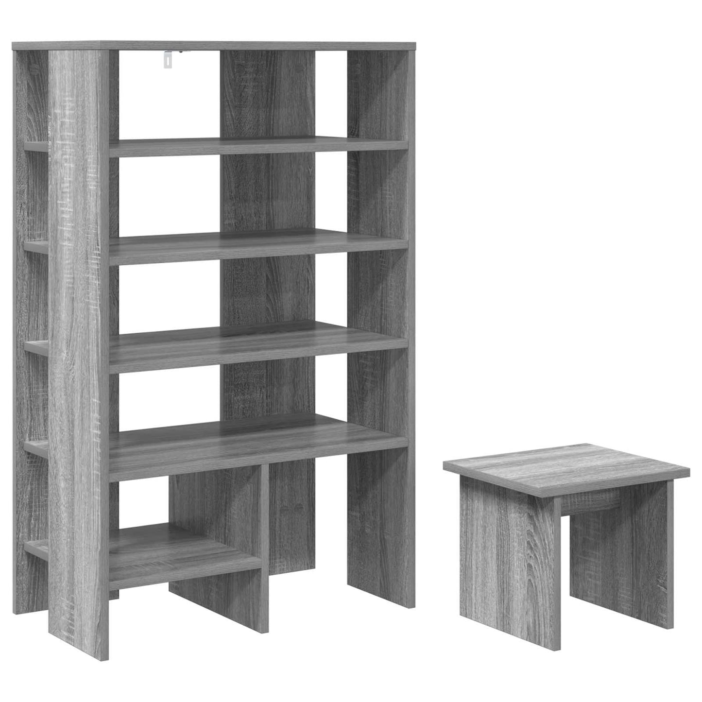 Mueble zapatero vidaxl con estante 2 uds madera acabado sonoma gris