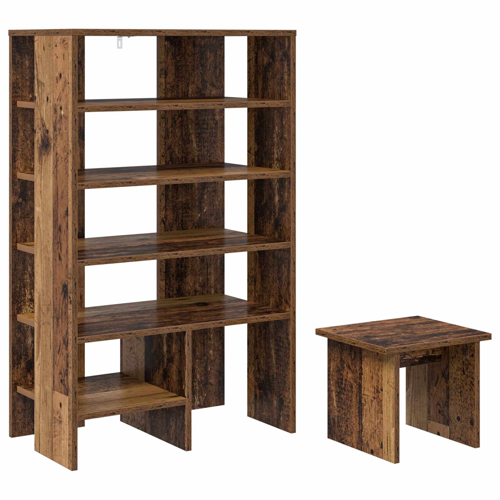 VidaXL scarpiera con ripiano con portaoggetti 2 pezzi in legno vecchio lavorato