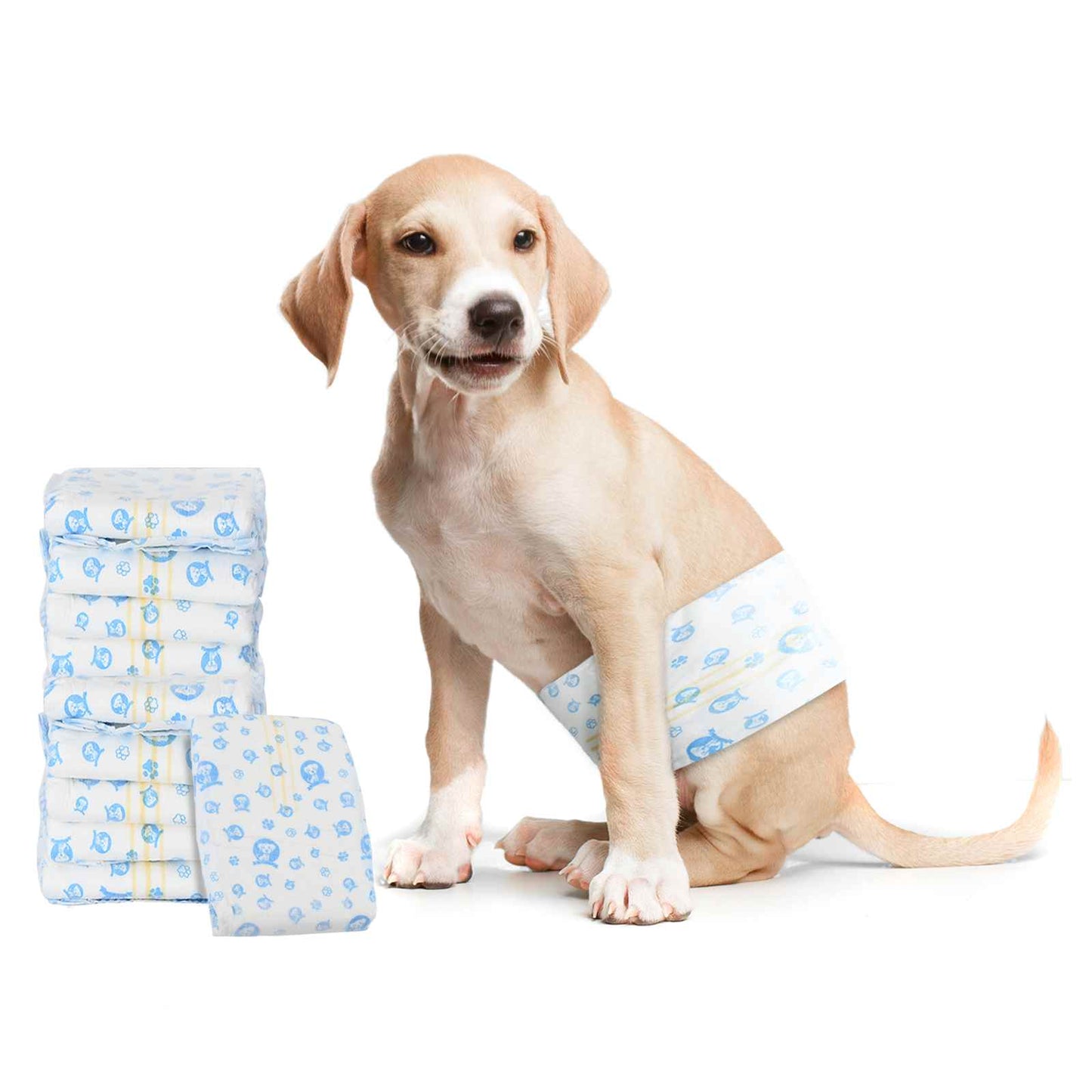 vidaXL servicios desechables para perros macho 30uds blanco s