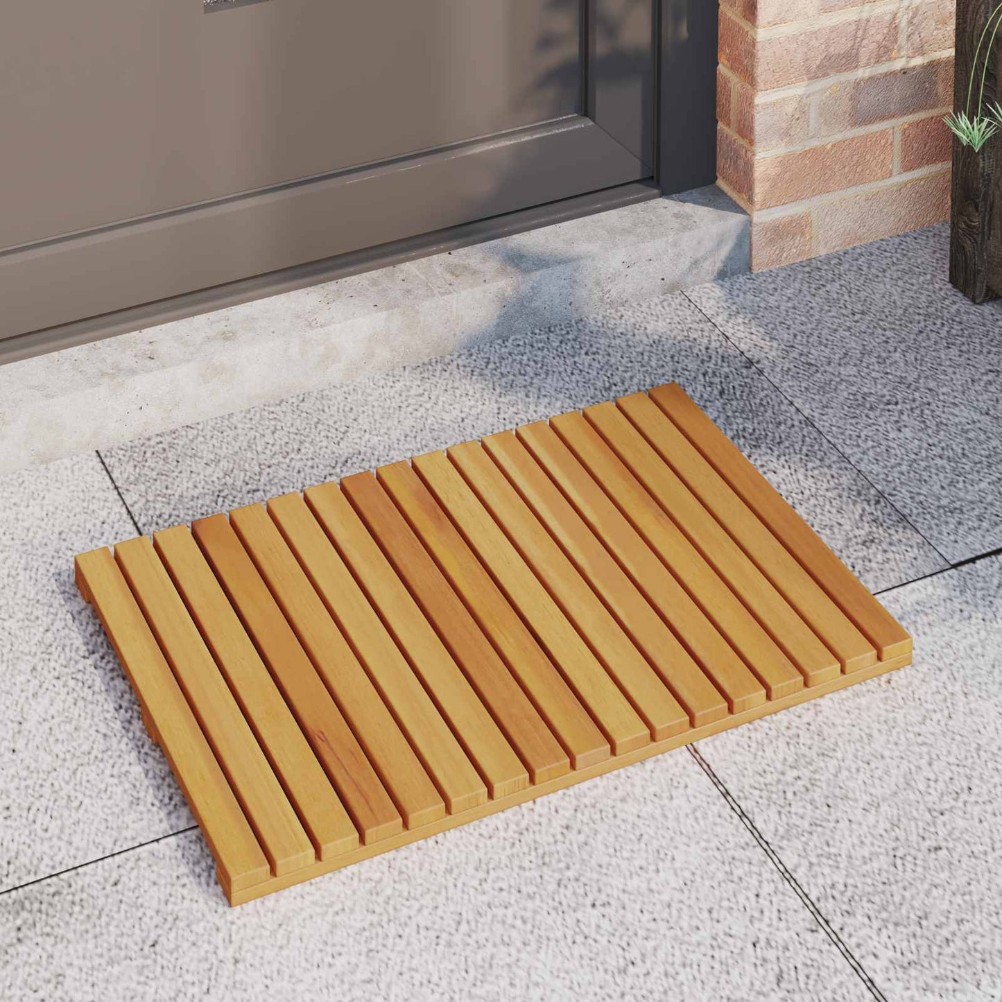 Vidaxxl alfombra de baño liso marrón 60 x 40 cm madera