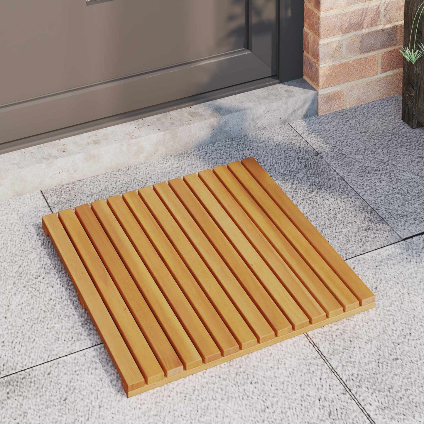 VidaXL alfombra de baño liso marrón 50 x 50 cm madera