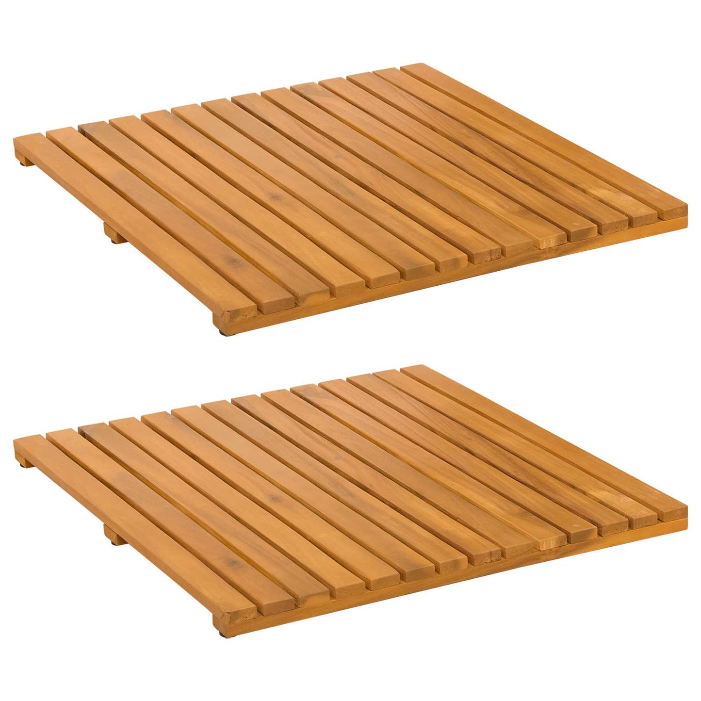 VidaXL alfombra de baño liso marrón 50 x 50 cm madera