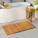 Vidaxxl alfombra de baño liso marrón 100 x 55 cm madera