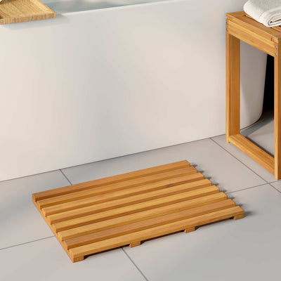 VidaXL alfombra de baño liso marrón 100 x 53 cm madera