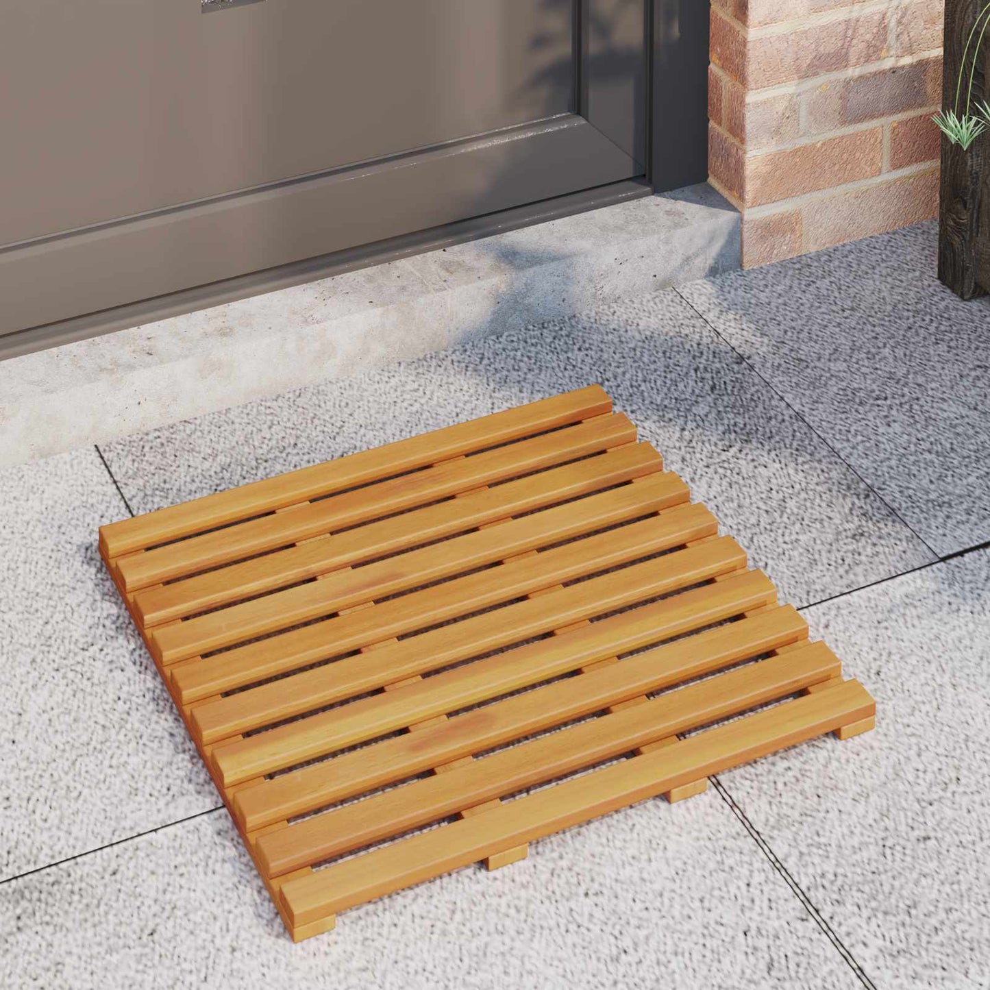 VidaXL alfombra de baño liso marrón 100 x 53 cm madera