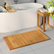 Vidaxxl alfombra de baño liso marrón 100 x 55 cm madera
