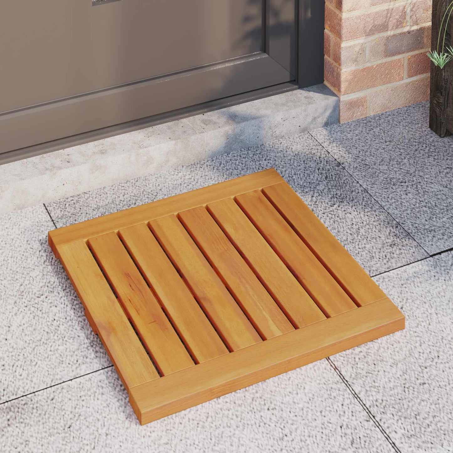 VidaXL alfombra de baño liso marrón 50 x 50 cm madera