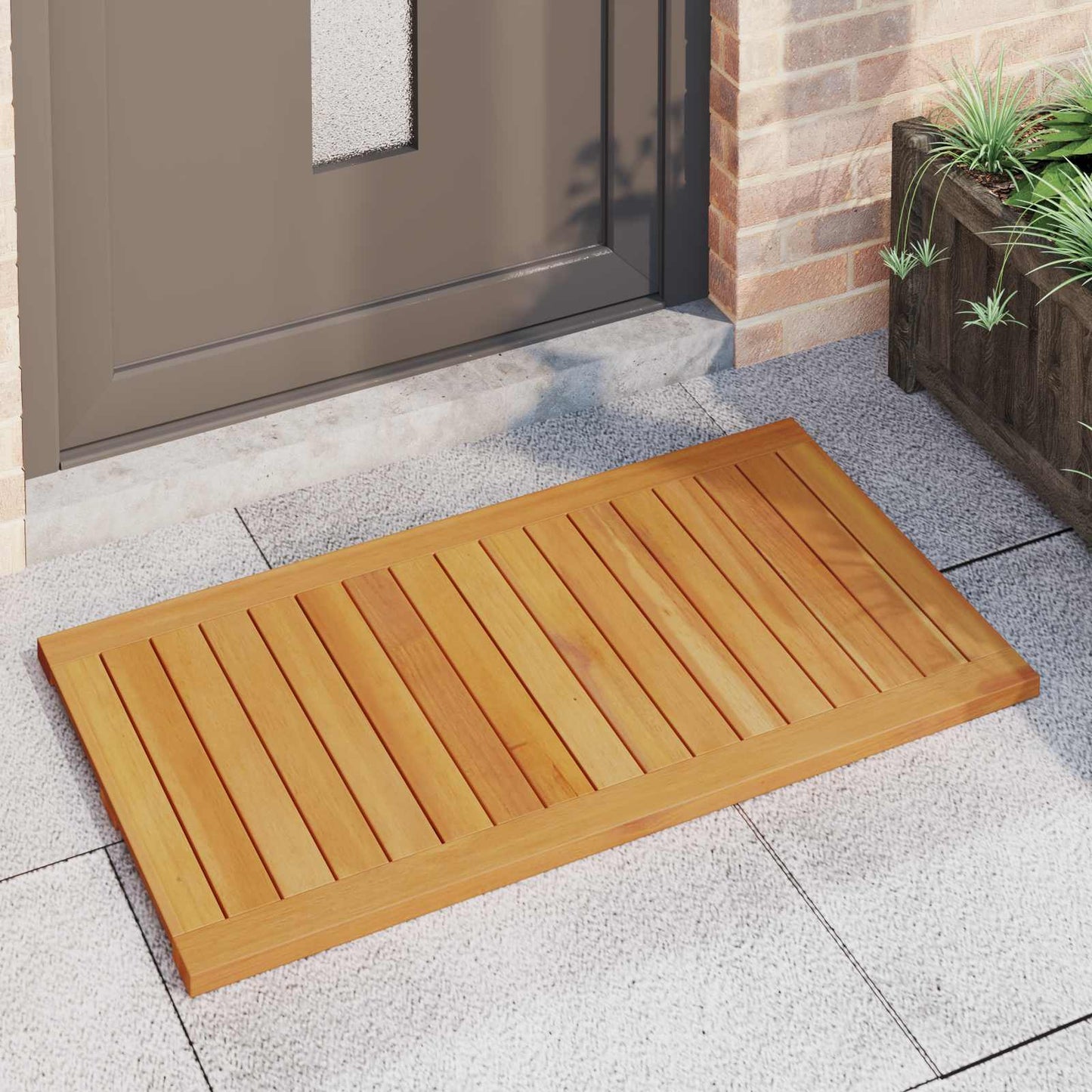 Vidaxxl alfombra de baño liso marrón 100 x 55 cm madera