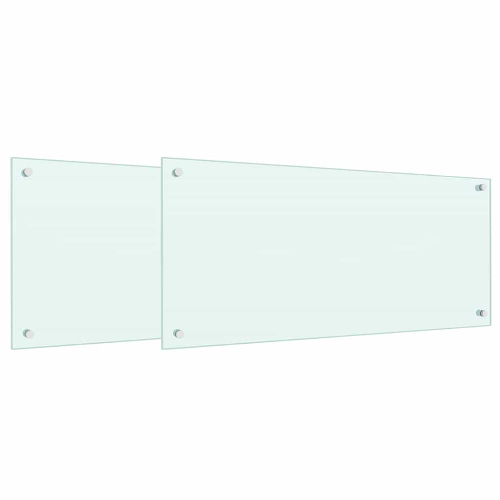 Vidaxxl salpicadero de cocina 2 piezas blanco 90 x 40 cm vidrio templado