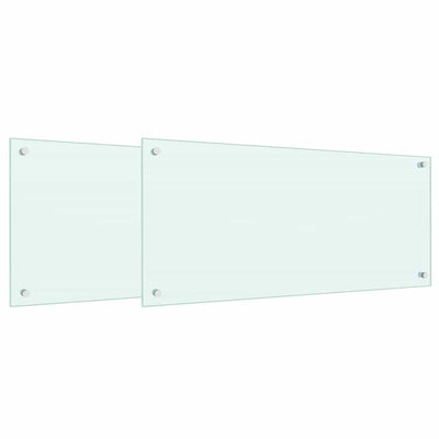 Paraschizzi cucina Vidaxxl 2 pezzi in vetro temperato bianco 90 x 40 cm