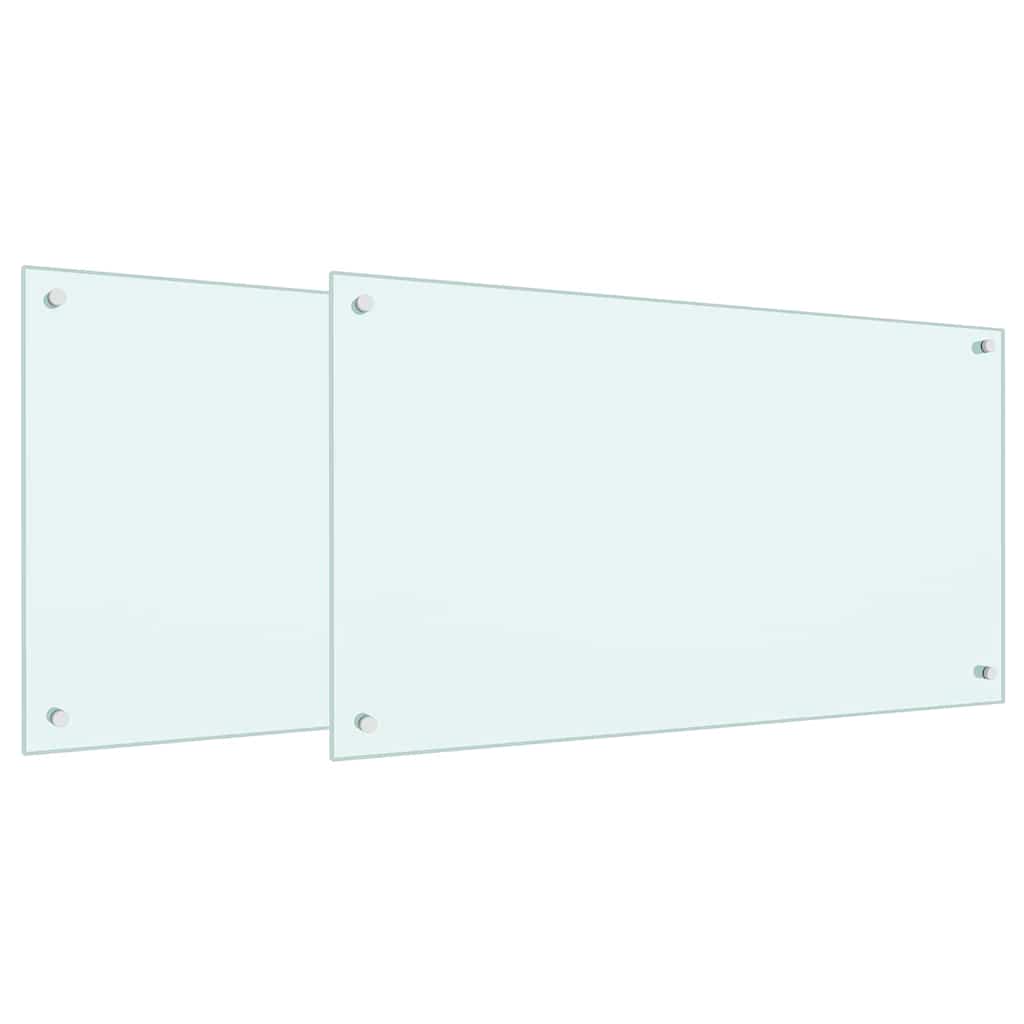 Vidaxxl salpicadero de cocina 2 piezas blanco 90 x 50 cm vidrio templado