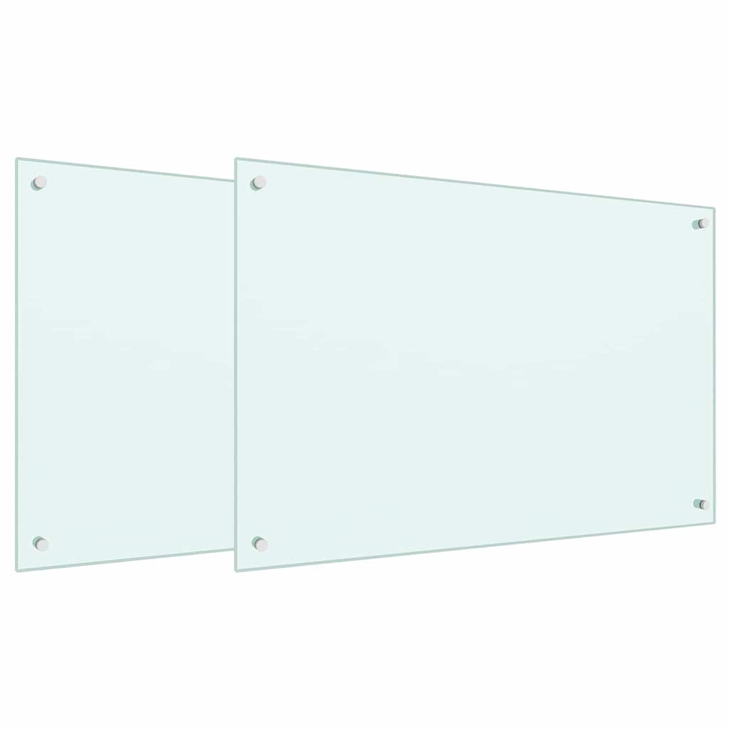 Vidaxxl salpicadero de cocina 2 piezas blanco 90 x 60 cm vidrio templado