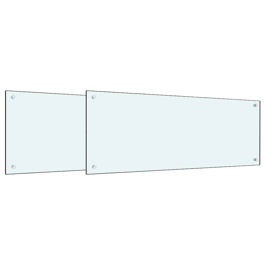 VidaXL salpicadero de cocina 2 uds blanco 100 x 40 cm vidrio templado