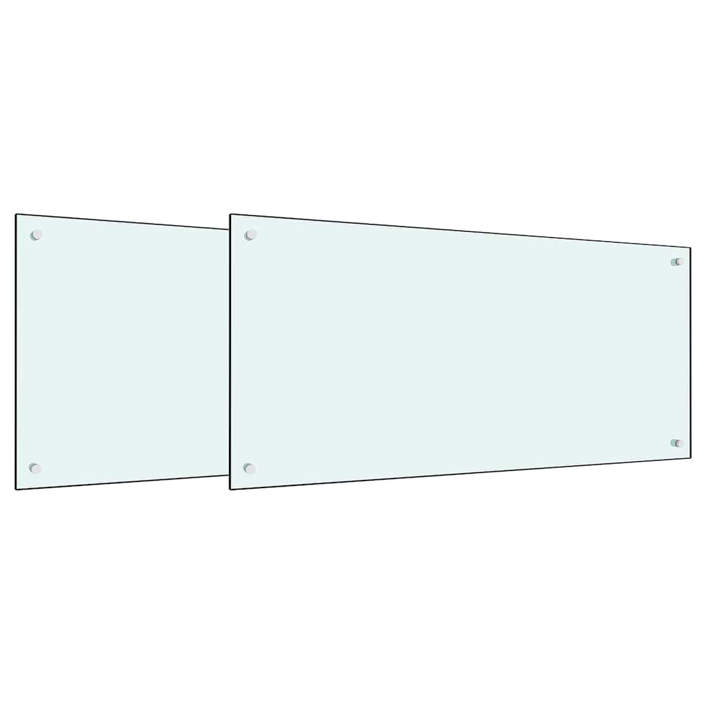 Vidaxxl salpicadero de cocina 2 piezas blanco 100 x 50 cm vidrio templado