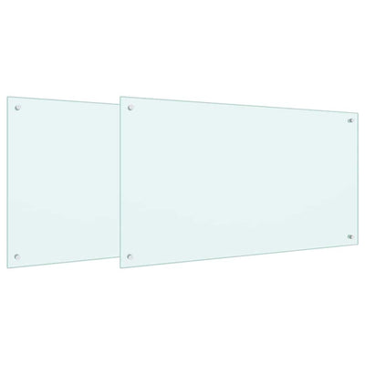 VidaXL salpicadero de cocina 2 uds blanco 100 x 60 cm vidrio templado