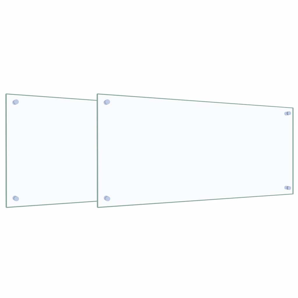 Vidaxxl salpicadero de cocina 2 uds cristal templado transparente 90 x 40 cm