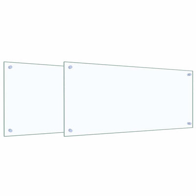 Vidaxxl salpicadero de cocina 2 uds cristal templado transparente 90 x 40 cm