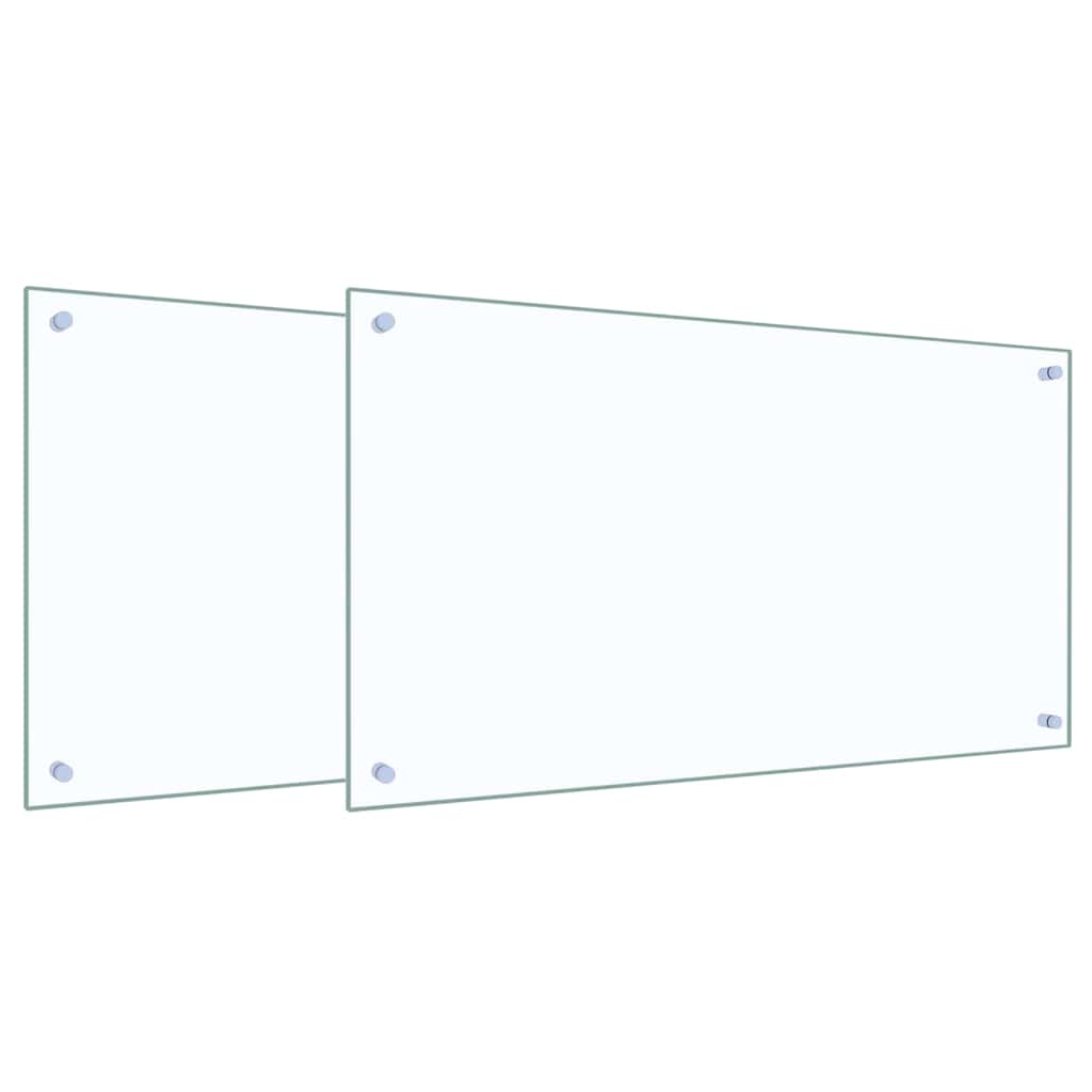 Vidaxxl salpicadero de cocina 2 uds cristal templado transparente 90 x 50 cm