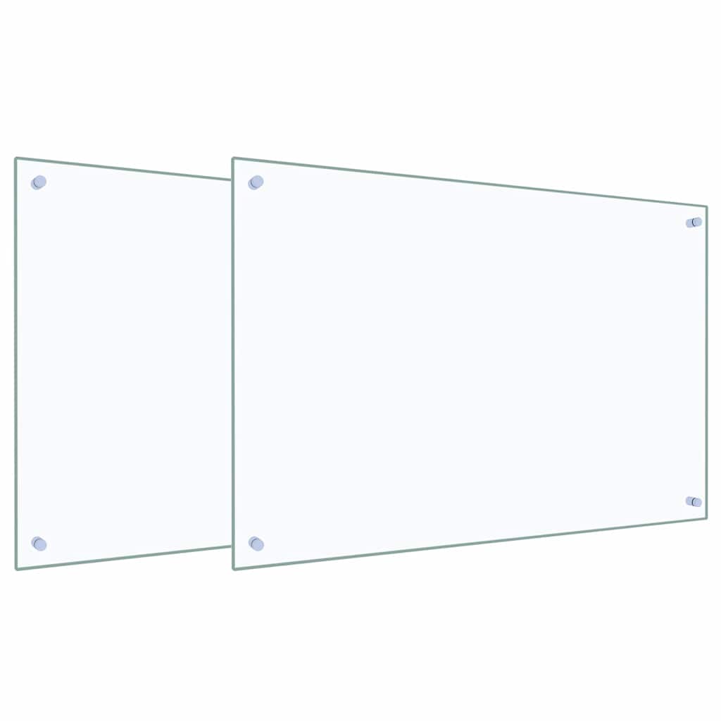 Vidaxxl salpicadero de cocina 2 uds cristal templado transparente 90 x 60 cm