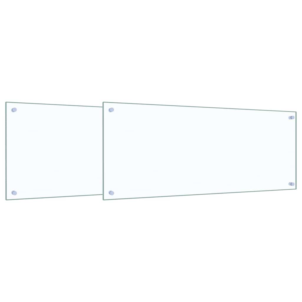 VidaXL salpicadero de cocina 2 uds cristal templado transparente 100 x 40 cm