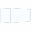 VidaXL salpicadero de cocina 2 uds cristal templado transparente 100 x 60 cm