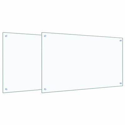 Vidaxl keuken spatscherm 2 pcs doorzichtig 100 x 60 cm gehard glas
