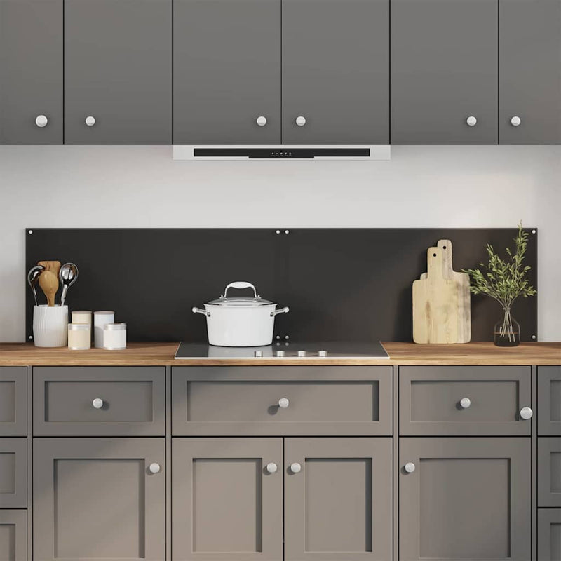Vidaxxl salpicadero de cocina 2 piezas negro 90 x 40 cm vidrio templado