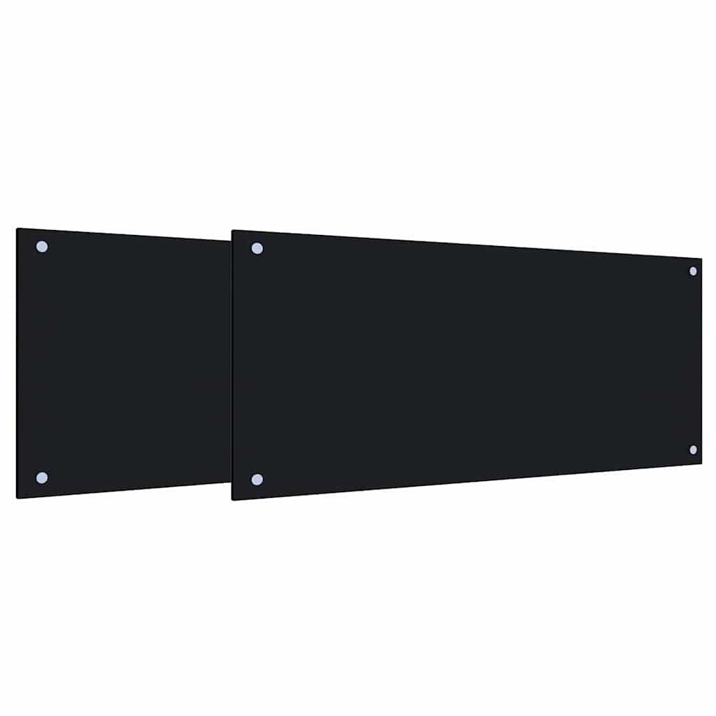 Vidaxxl salpicadero de cocina 2 piezas negro 90 x 40 cm vidrio templado