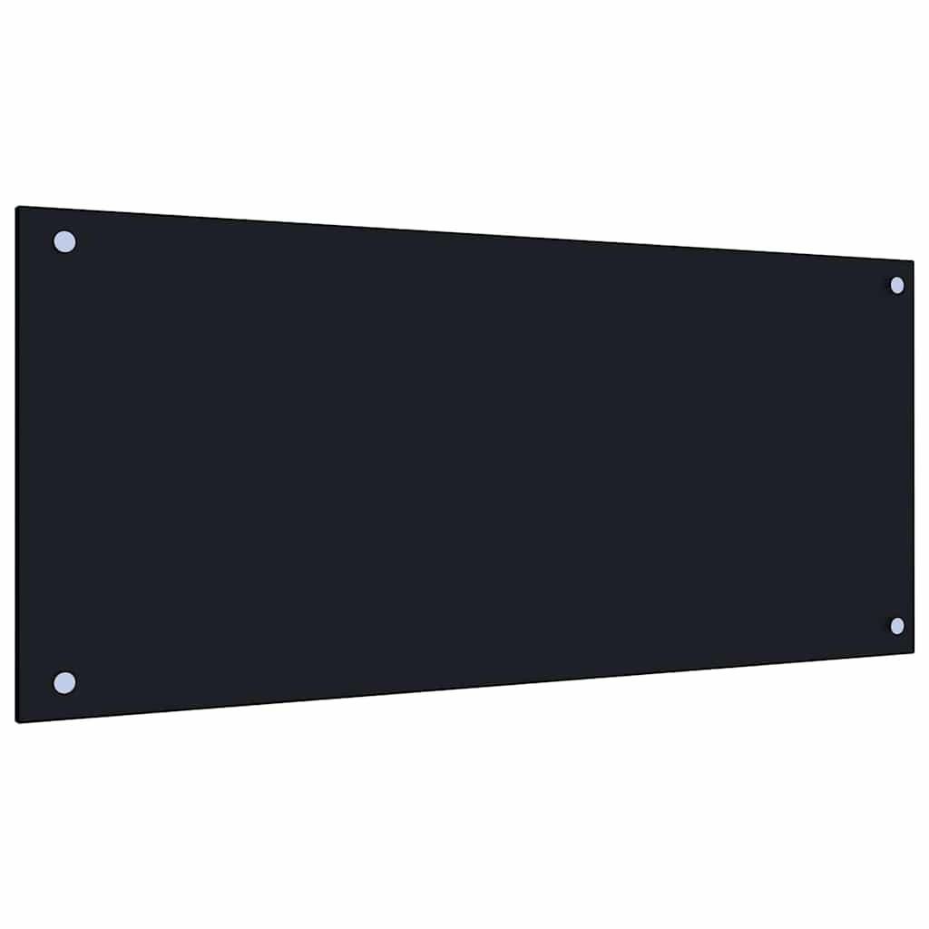 Vidaxxl salpicadero de cocina 2 piezas negro 90 x 40 cm vidrio templado