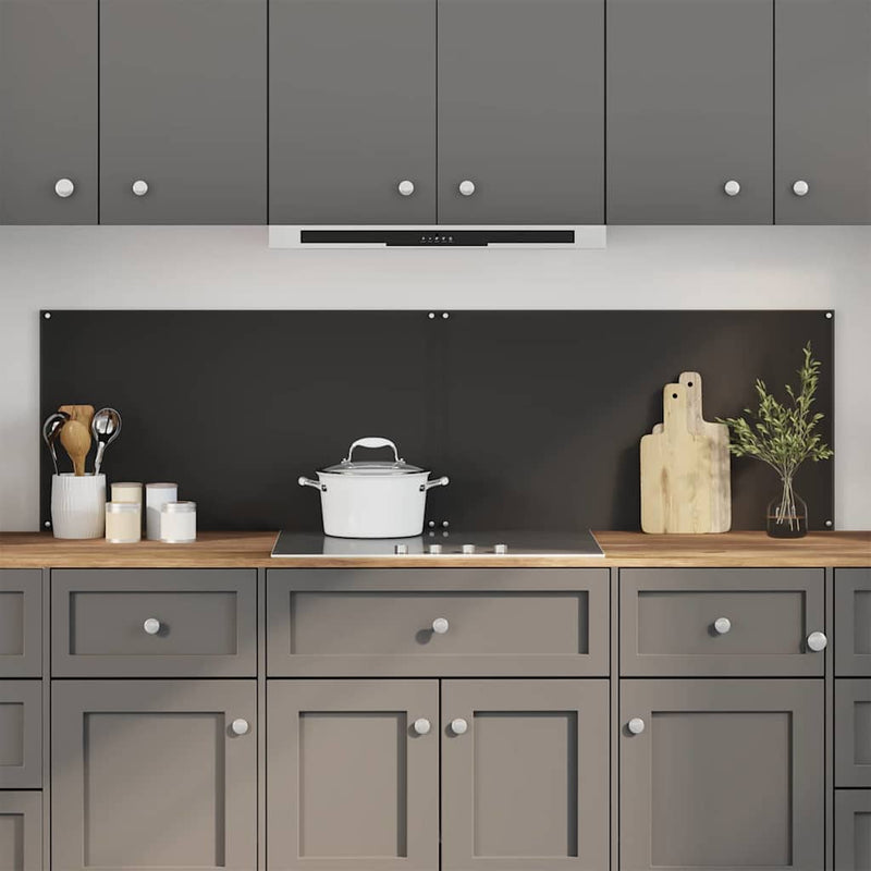 Vidaxxl salpicadero de cocina 2 piezas negro 90 x 50 cm vidrio templado