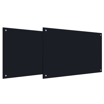 Vidaxxl salpicadero de cocina 2 piezas negro 90 x 50 cm vidrio templado