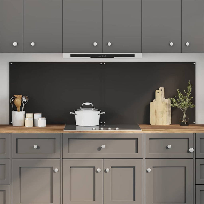 Vidaxxl salpicadero de cocina 2 piezas negro 90 x 60 cm vidrio templado