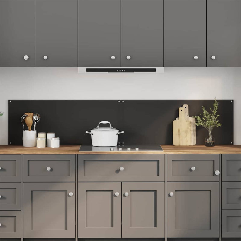Vidaxxl salpicadero de cocina 2 piezas negro 100 x 40 cm vidrio templado